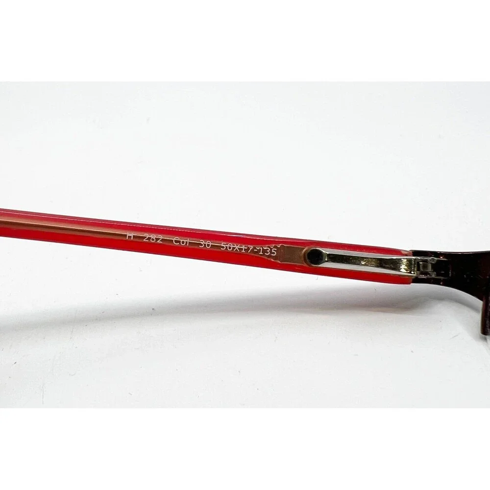 Halston Eyeglasses Womens Red Semi-Rimless H 282 Col 30 50-17-135